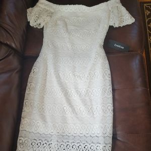 Bebe ivory lace off the shoulder midi dress new with tags size 4
